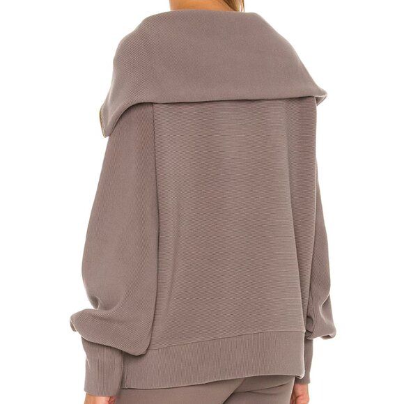 Varley Vine Oversized Half-Zip Pullover Rib Knit Charcoal Gray Women's Small - Picture 3 of 8